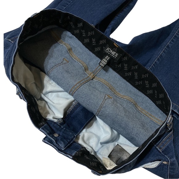 JONES NEW YORK High Waist Straight Leg Stretch Denim & Waistband Blue Je… - Picture 6 of 9